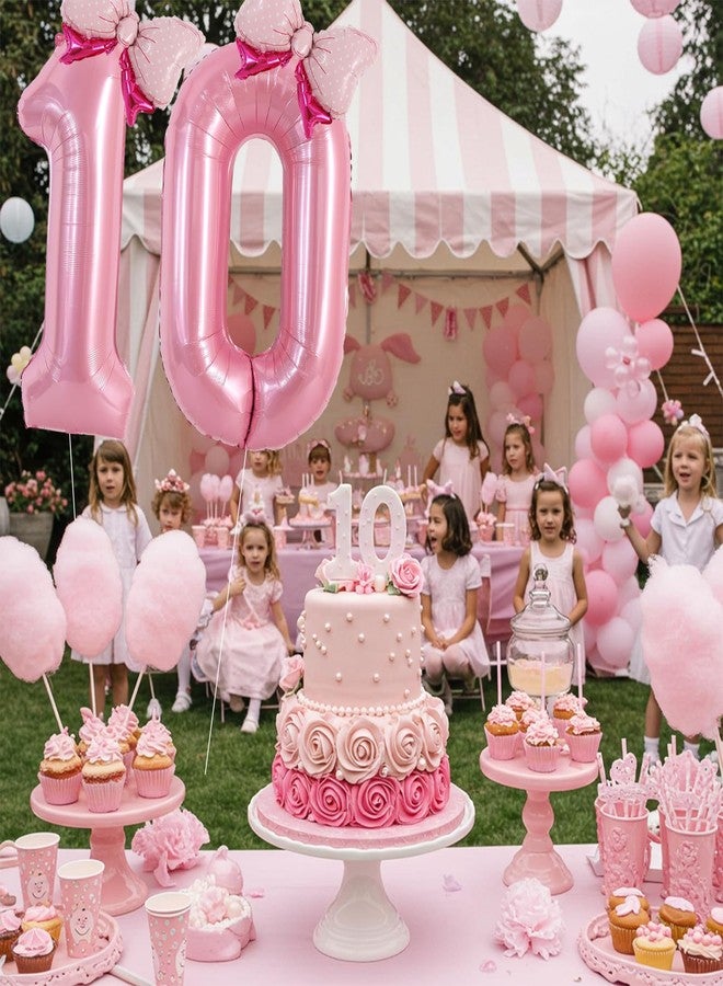 Vuzvuv 40 Inch Pink Bow Balloons Huge Foil Pink Number Balloon No.1 for Birthday Party Decoration, Mini Bowtie Balloon for 1st Birthday Baby Shower Anniversary - Image 3